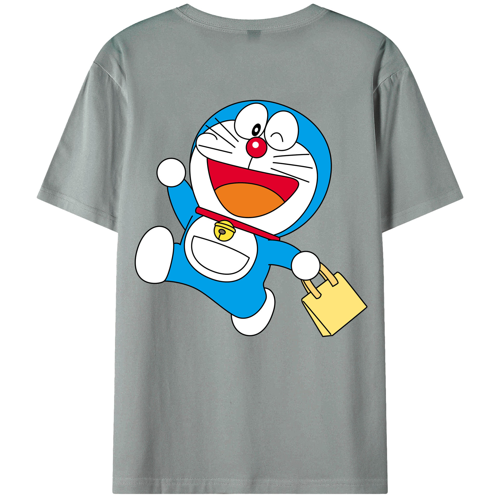 （画像用） ドラえもん Doraemon 綿100％ メンズ半袖Tシャツ（バックプリント） 通気性